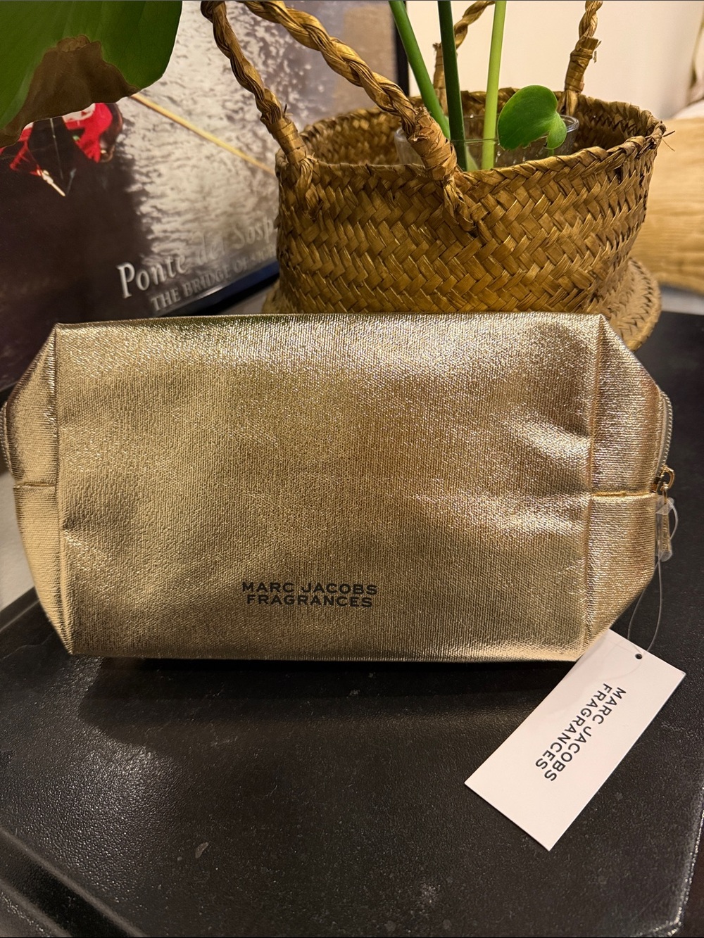 Marc Jacobs Gold Metallic Cosmetic Pouch